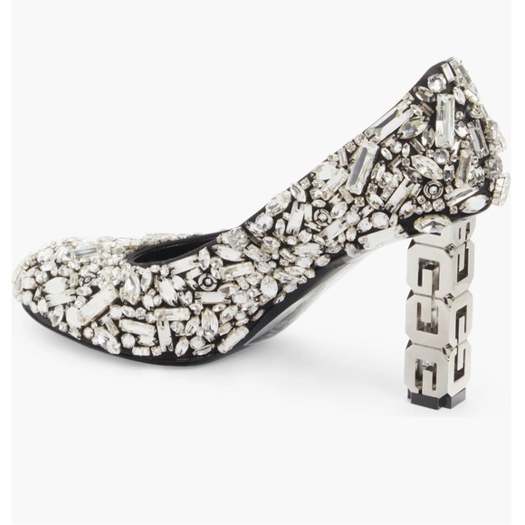 G Cube 85mm Pumps in Satin with Strass - Picture 2 of 5